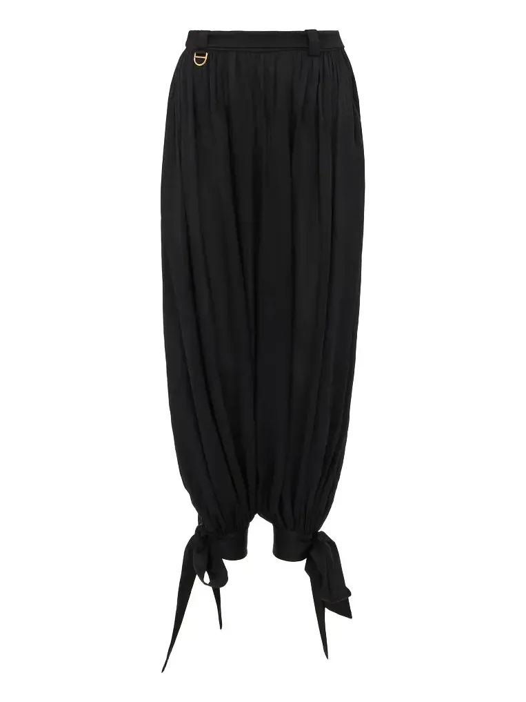 Fluid pleated pants in crêpe de chine Fluid pleated pants in crêpe de chine