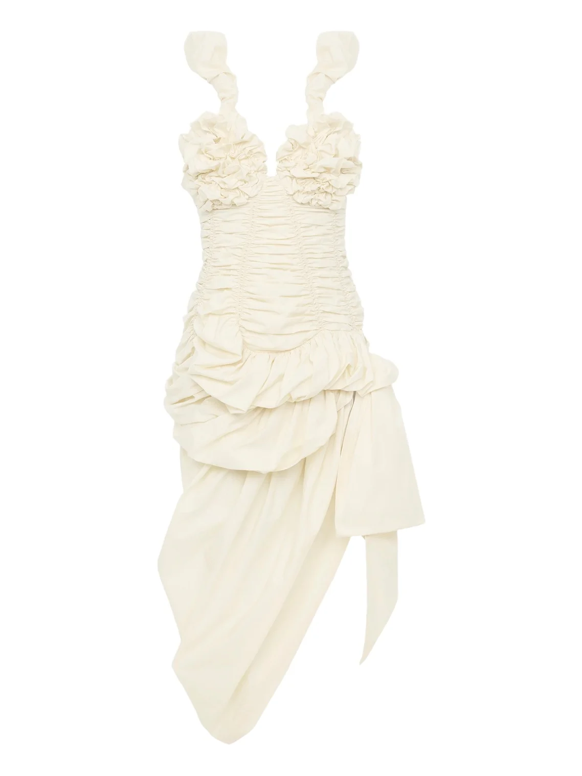 Chloé Ruched bustier midi dress in cotton poplin
