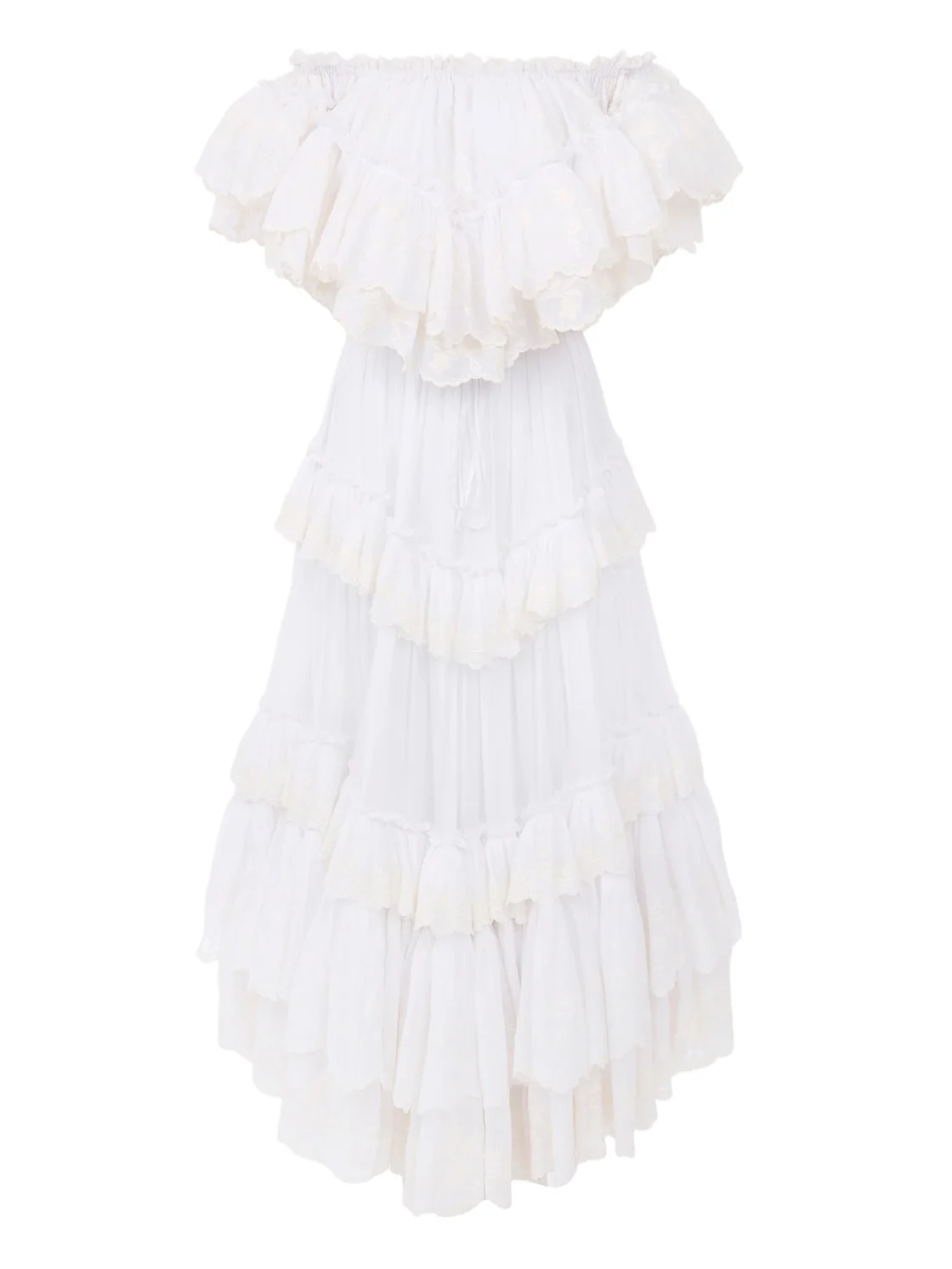 Chloé Long ruffled dress in cotton voile