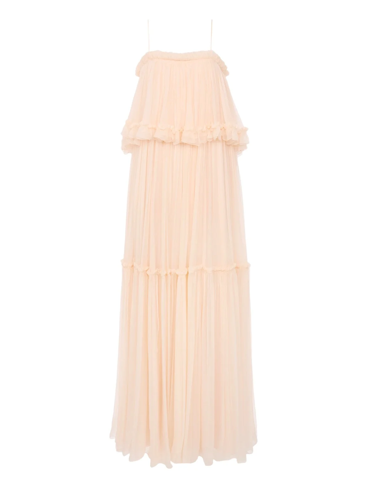 Chloé Thin-strap long dress in silk mousseline
