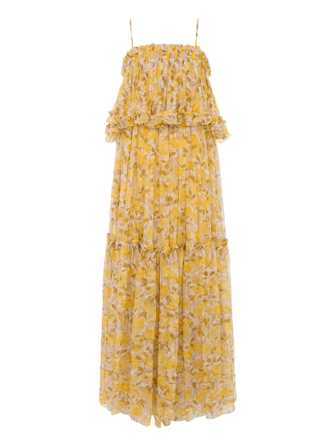 Chloé Thin-strap long dress in silk mousseline