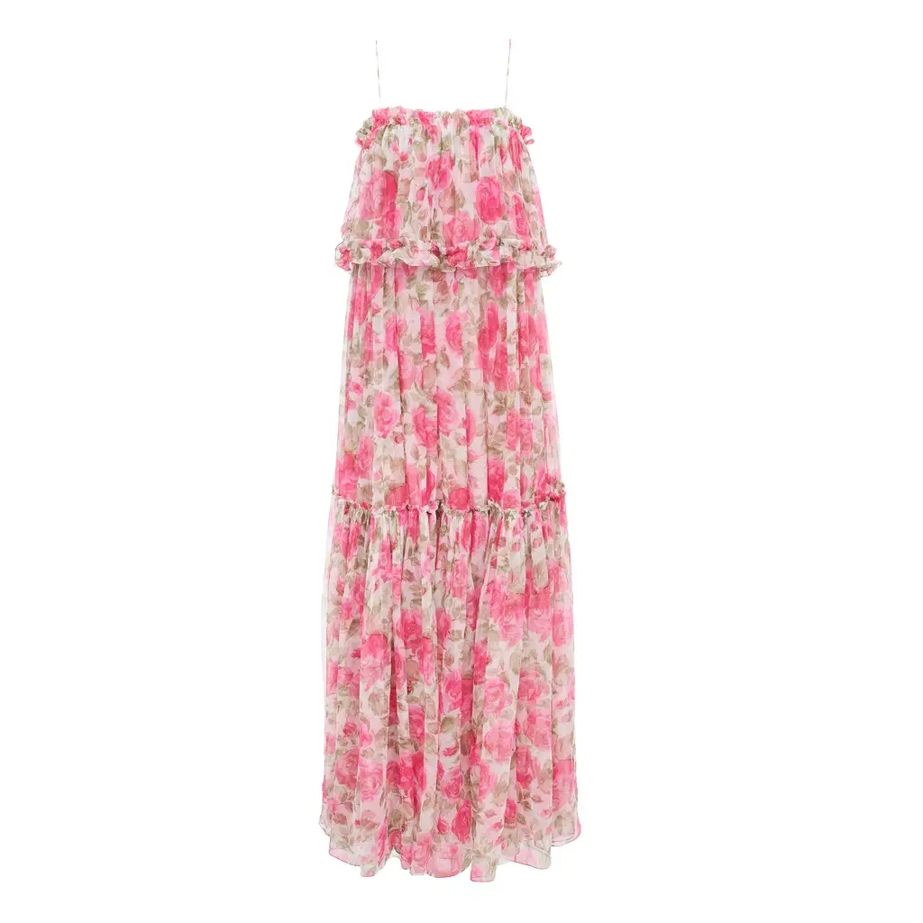 Chloé Thin-strap long dress in silk mousseline | Image 1 Chloé Thin-strap long dress in silk mousseline | Image 1