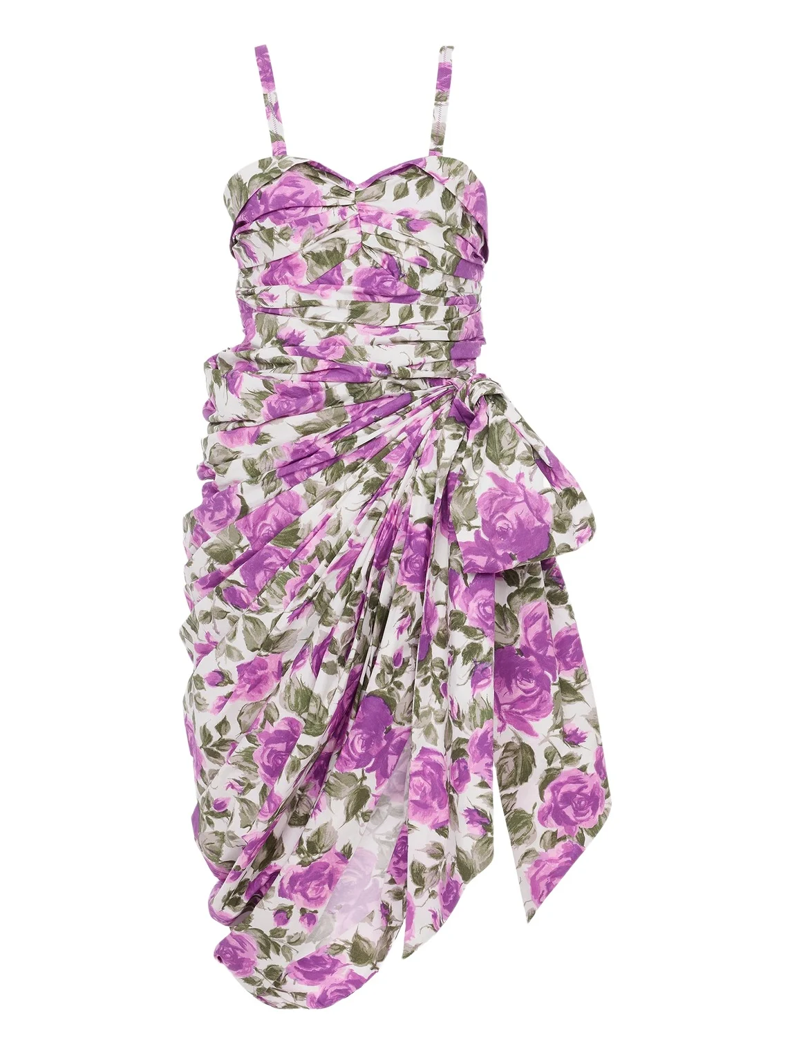 Chloé Wrapped bustier midi dress in cotton poplin