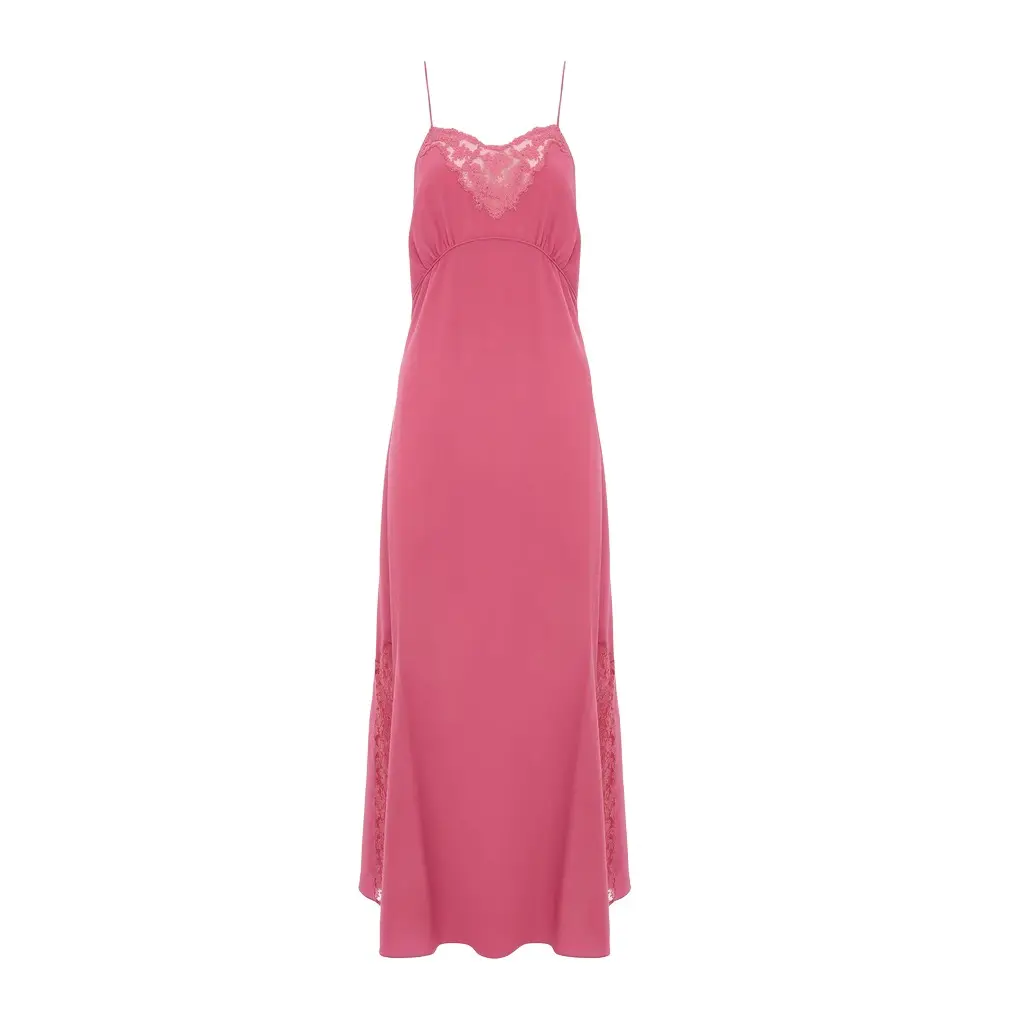 Chloé Long lingerie dress in crêpe de chine & lace | Image 1 Chloé Long lingerie dress in crêpe de chine & lace | Image 1