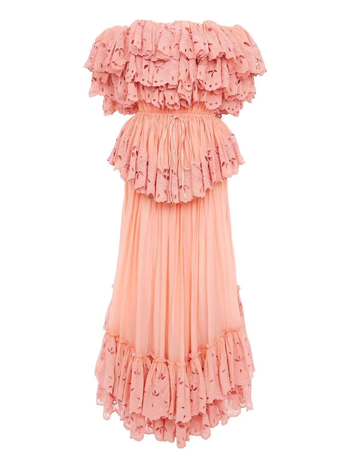 Chloé Ruffled long dress in cotton voile