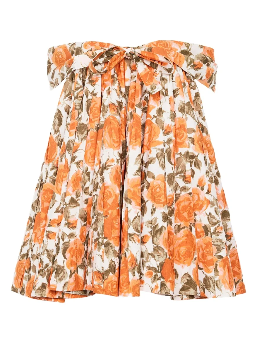 Chloé Off-the-shoulder mini dress in cotton poplin