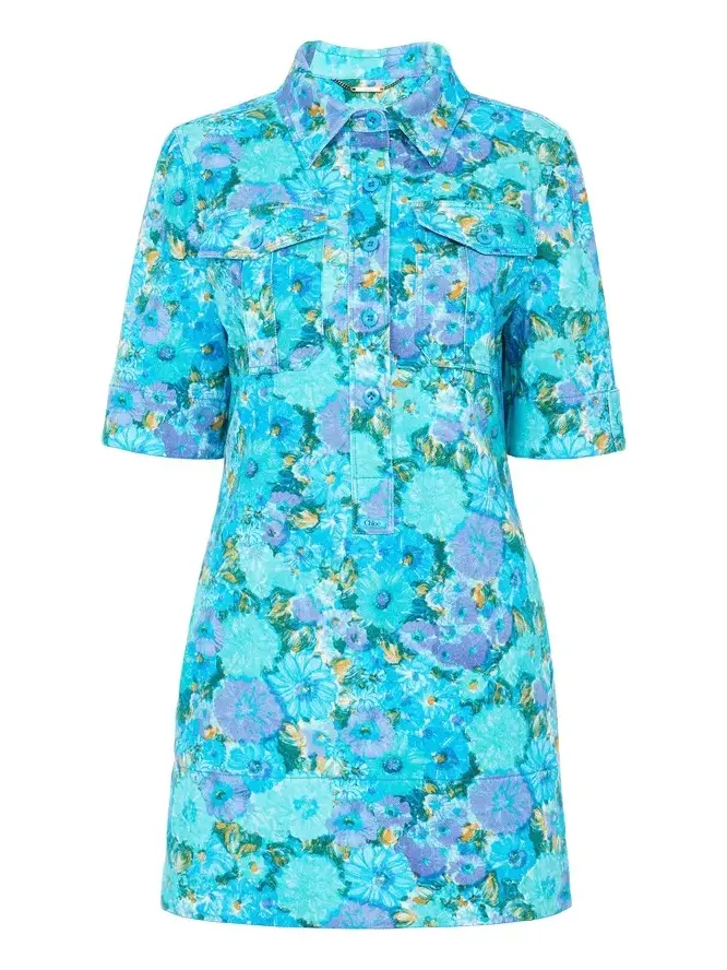 Mini polo dress in cotton drill Mini polo dress in cotton drill