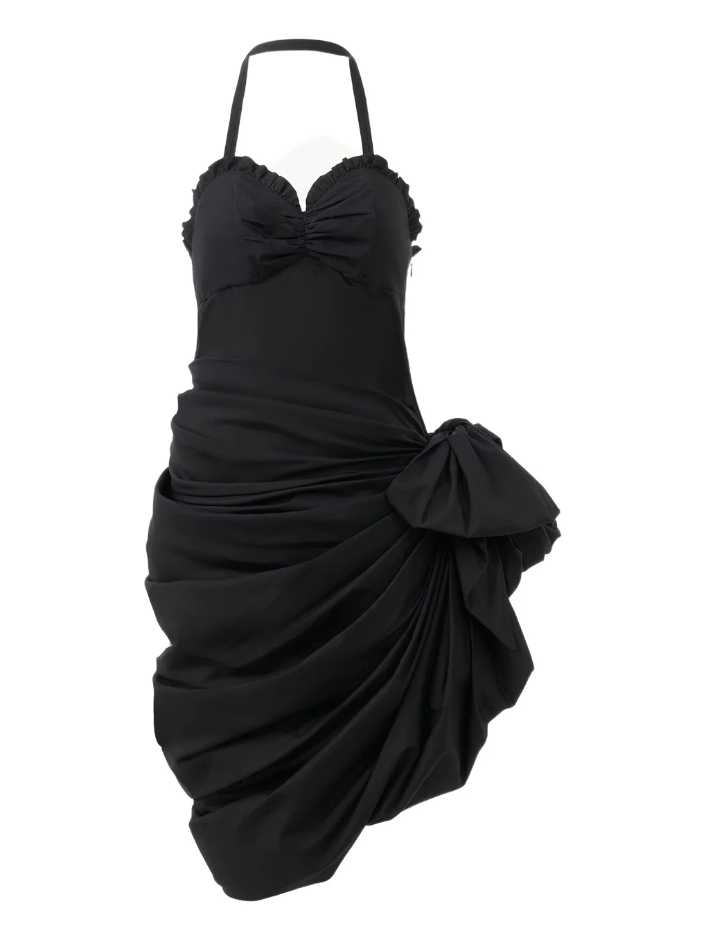 Chloé Wrapped halterneck dress in cotton poplin