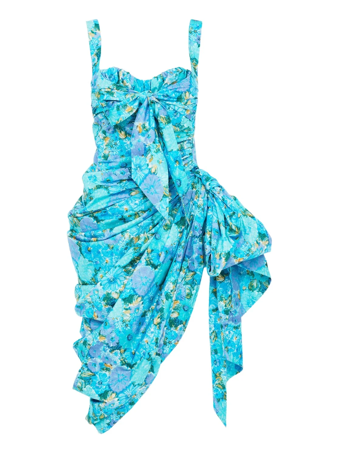 Chloé Wrapped bustier midi dress in cotton poplin