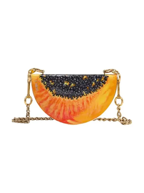 Chloé Tropicus papaya minaudière in brass Chloé Tropicus papaya minaudière in brass