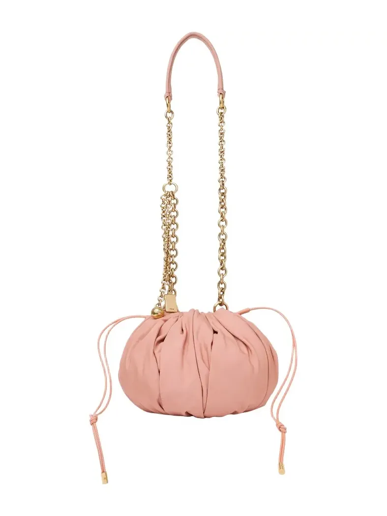 Chloé Plissé shoulder bag with chain in nylon Chloé Plissé shoulder bag with chain in nylon