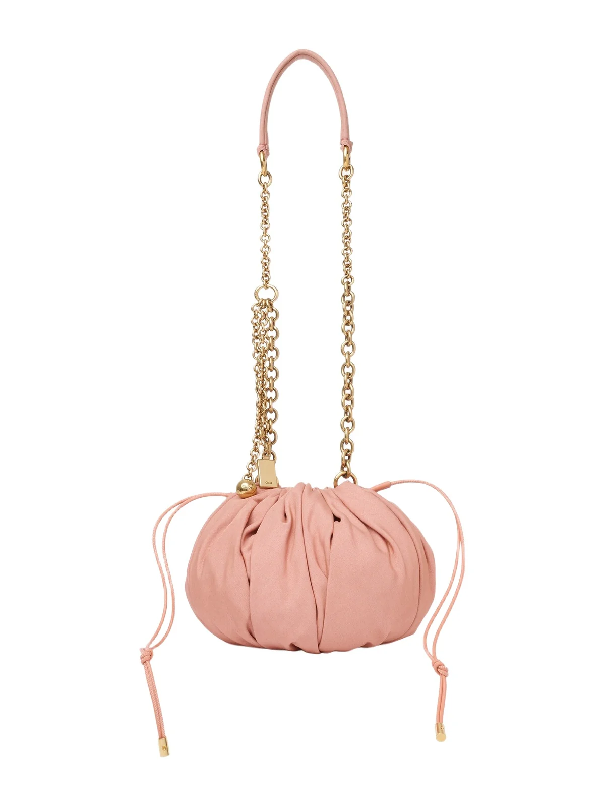 Plissé shoulder bag with chain in nylon Plissé shoulder bag with chain in nylon