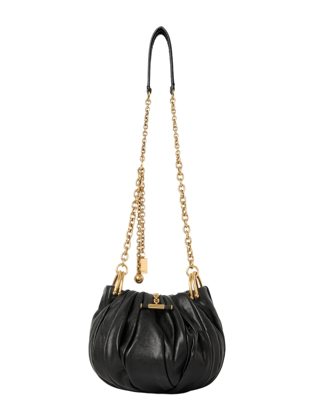 Chloé Plissé shoulder bag with chain in pleated leather Chloé Plissé shoulder bag with chain in pleated leather