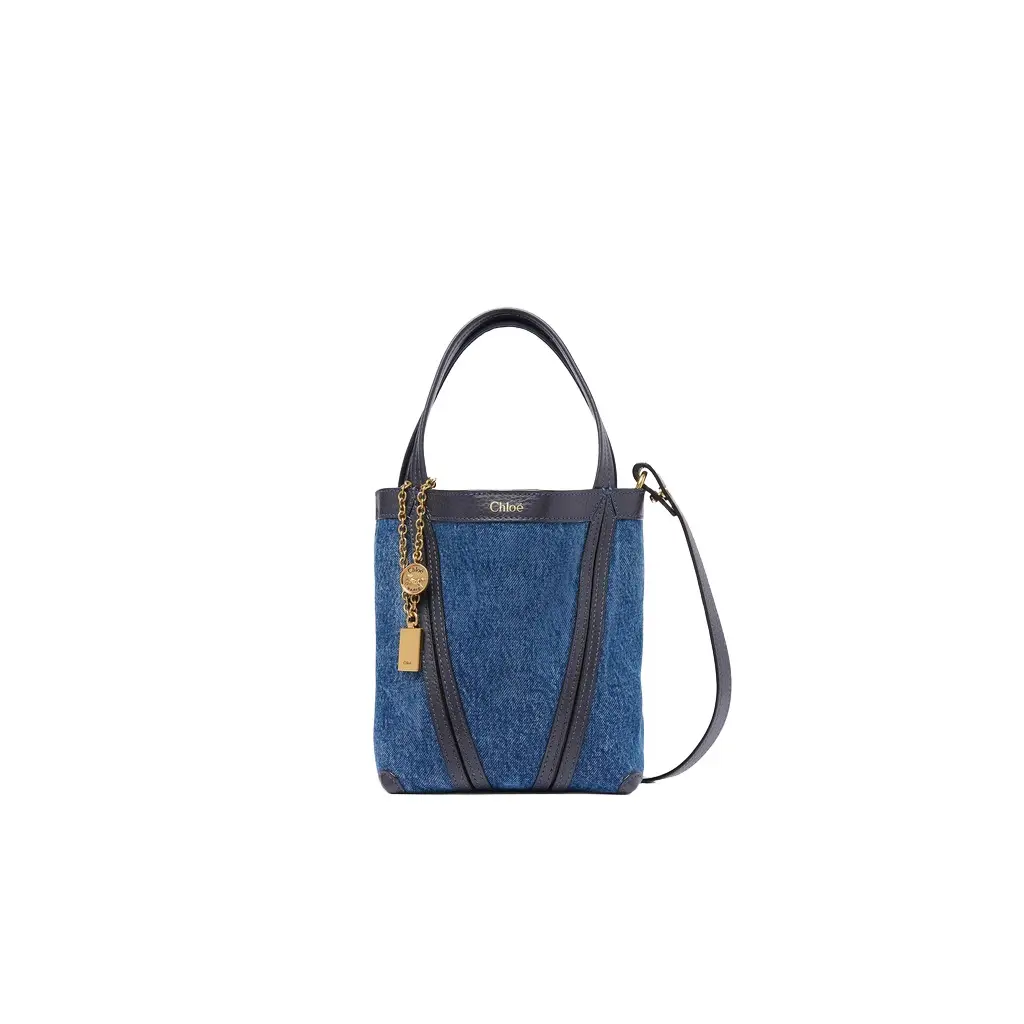 Small Chloé Spin tote bag in denim Small Chloé Spin tote bag in denim