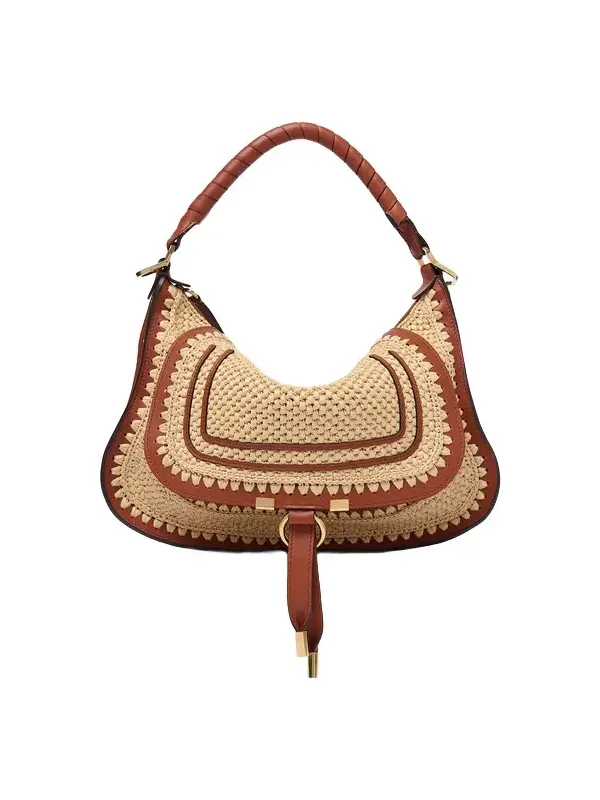 Small Marcie shoulder bag in raffia-effect Small Marcie shoulder bag in raffia-effect