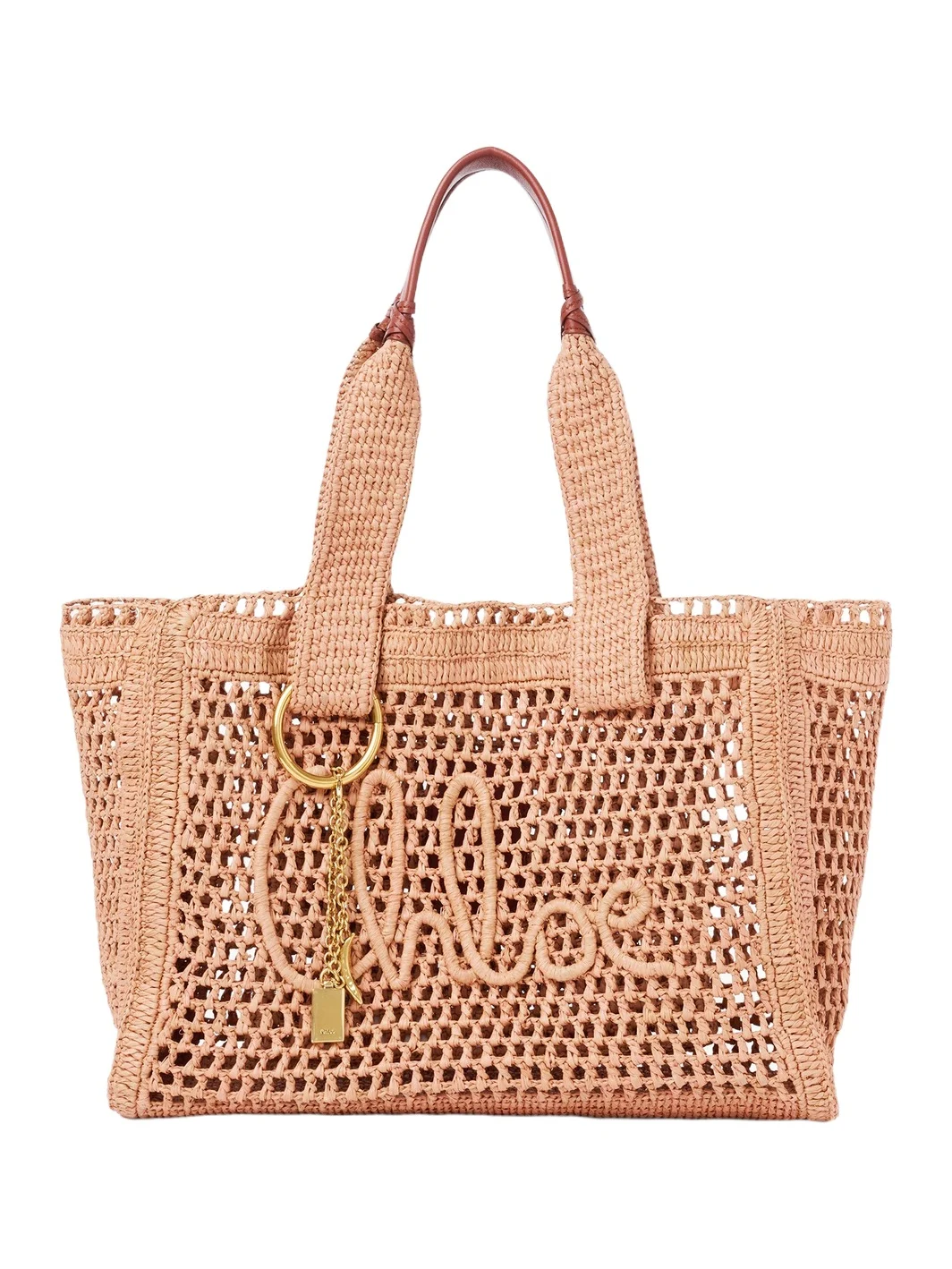 Chloé Summer Banana east-west tote bag in raffia