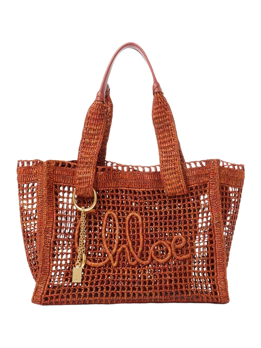 Chloé Summer Banana east-west tote bag in raffia