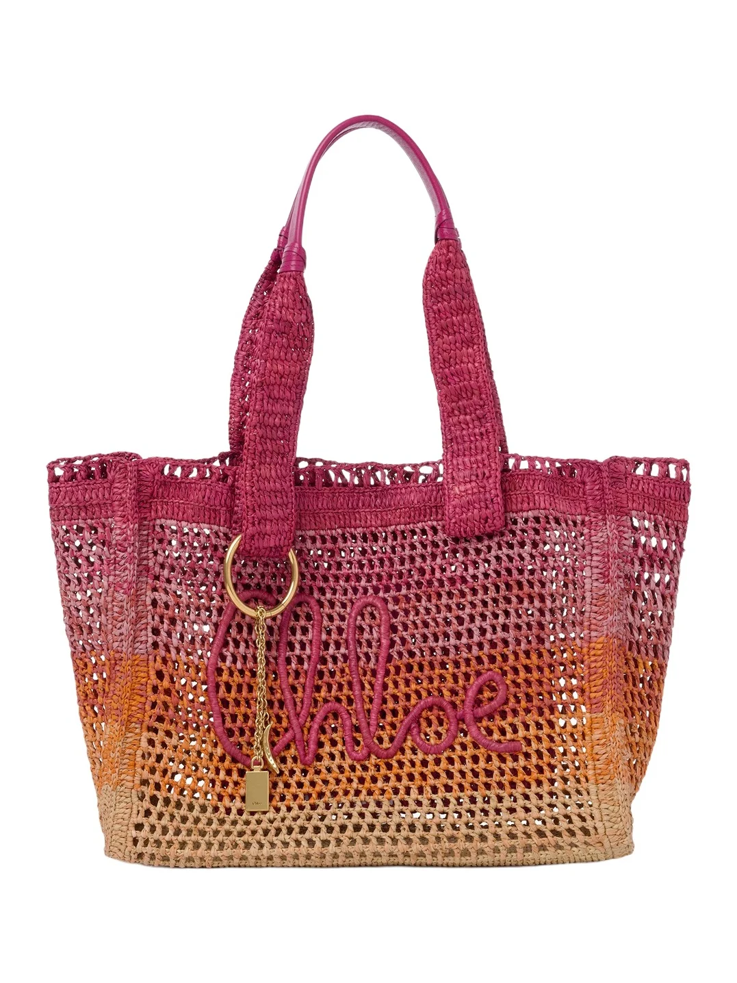 Chloé Summer Banana east-west tote bag in raffia