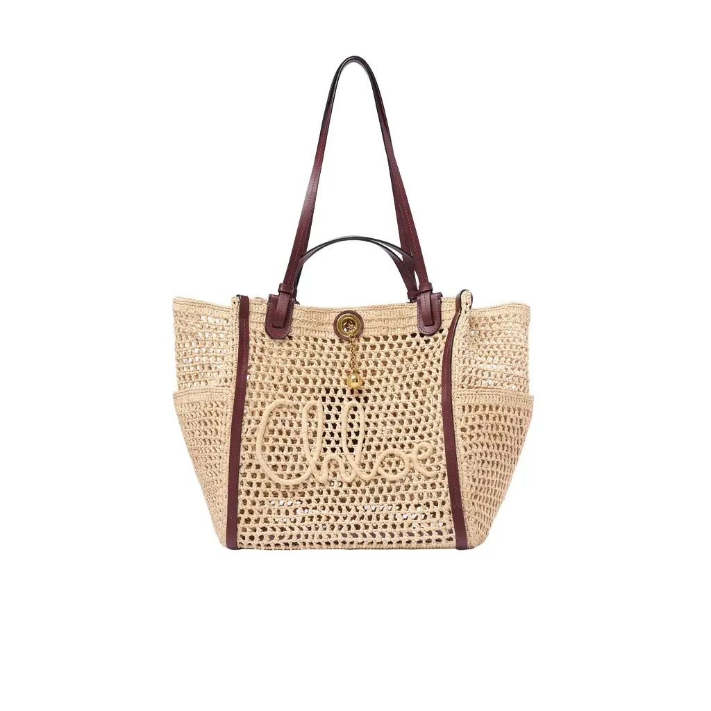 Chloé Chloé Iconic double carry bag in raffia | Image 1 Chloé Chloé Iconic double carry bag in raffia | Image 1