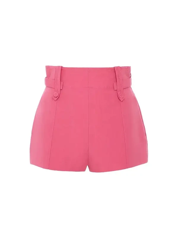 High-rise mini shorts in a linen-cotton mix