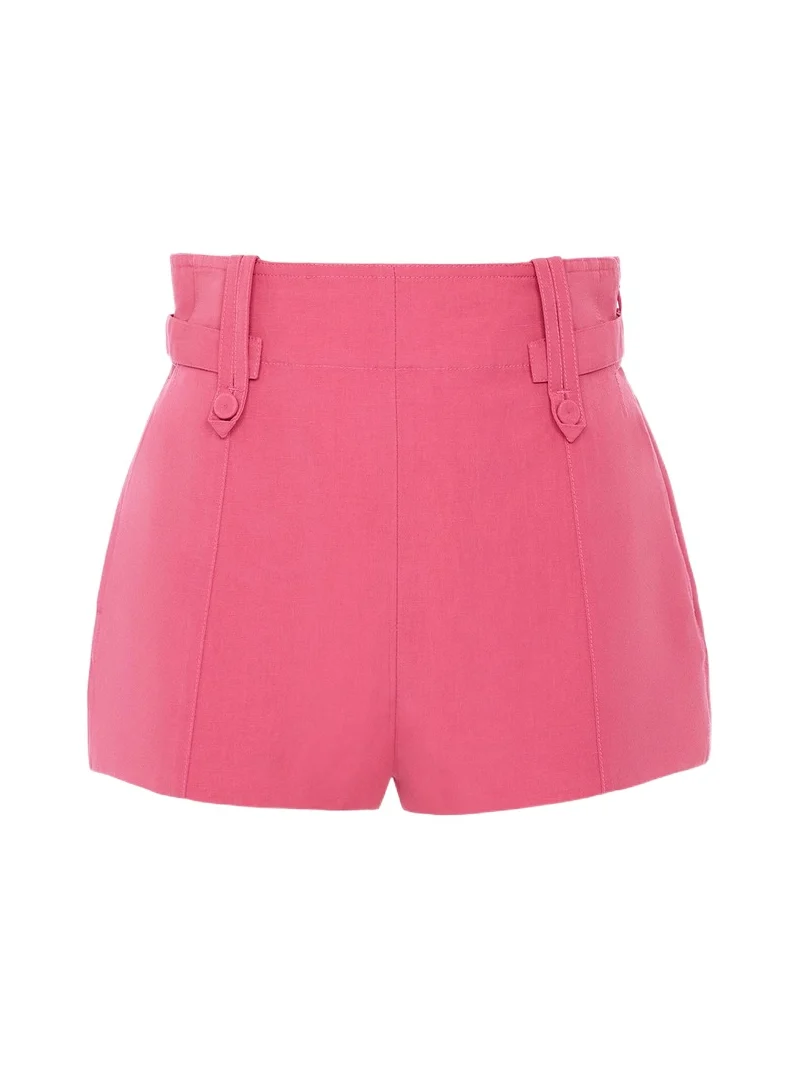 Chloé High-rise mini shorts in a linen-cotton mix