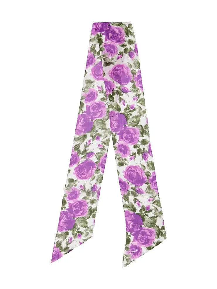 The Chloé Wild Flowers bandeau scarf in silk georgette