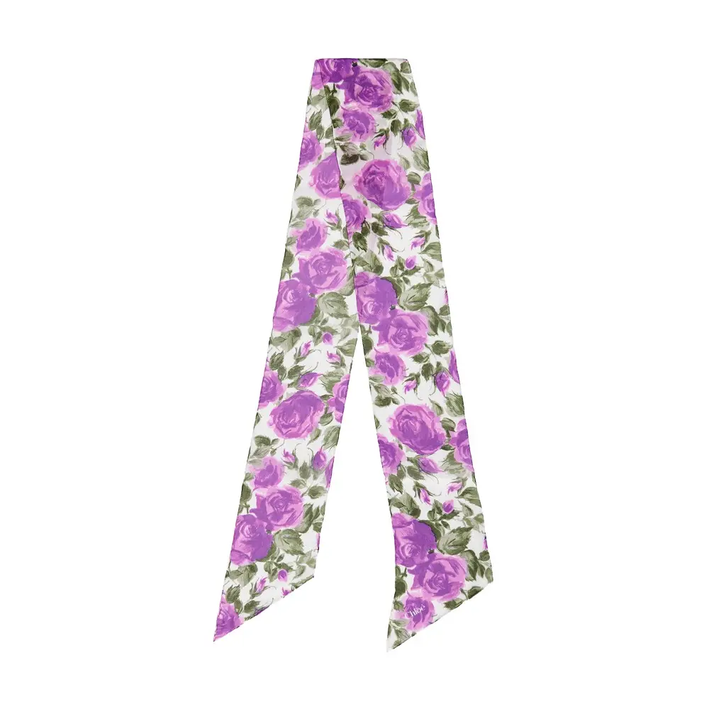 Chloé The Chloé Wild Flowers bandeau scarf in silk georgette | Image 1 Chloé The Chloé Wild Flowers bandeau scarf in silk georgette | Image 1