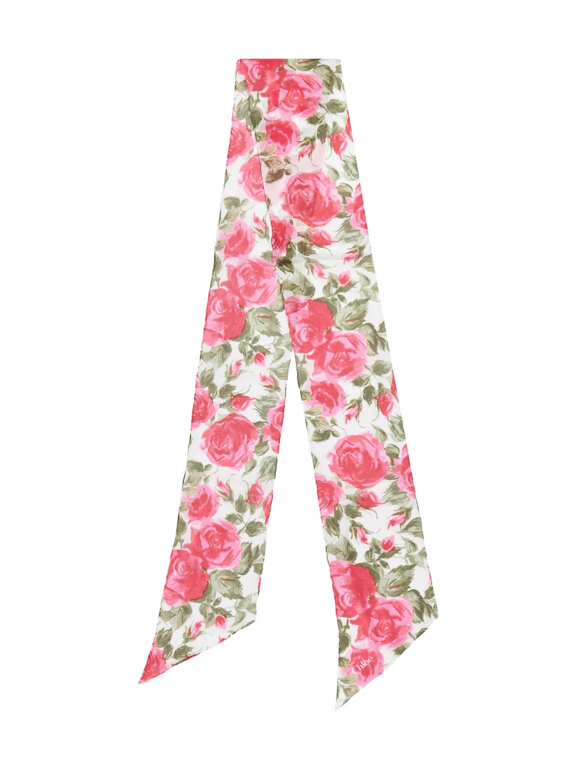 Chloé The Chloé Wild Flowers bandeau scarf in silk georgette