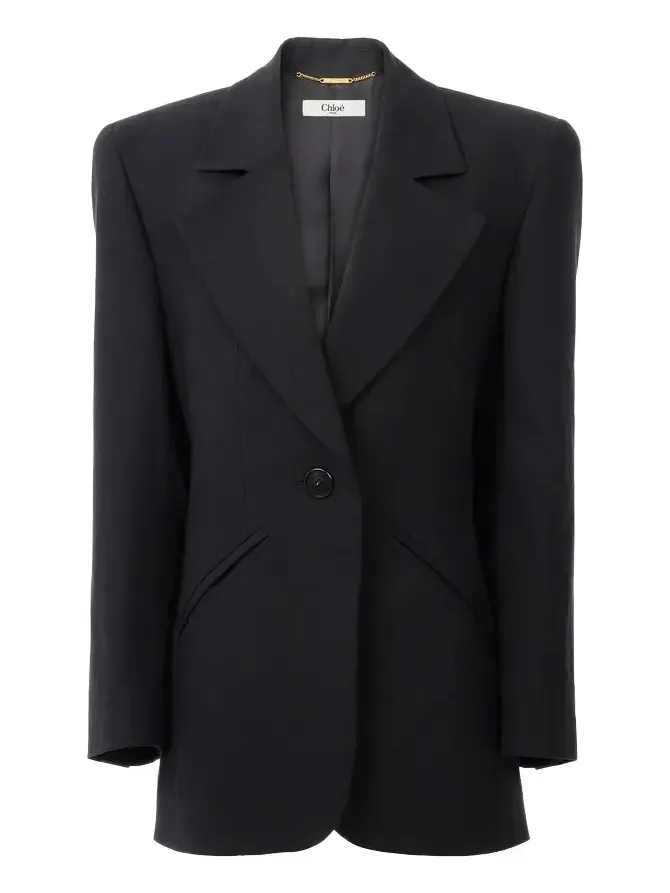 Chloé Oversized tailored jacket in linen crêpe