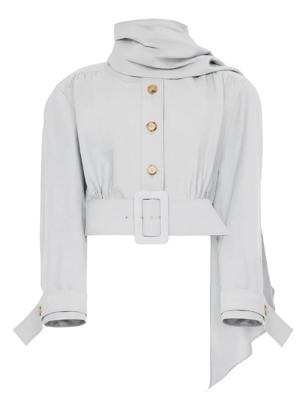 Cropped scarf jacket in a linen-cotton mix Cropped scarf jacket in a linen-cotton mix