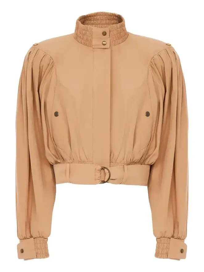 Chloé Gathered cropped jacket in cotton poplin