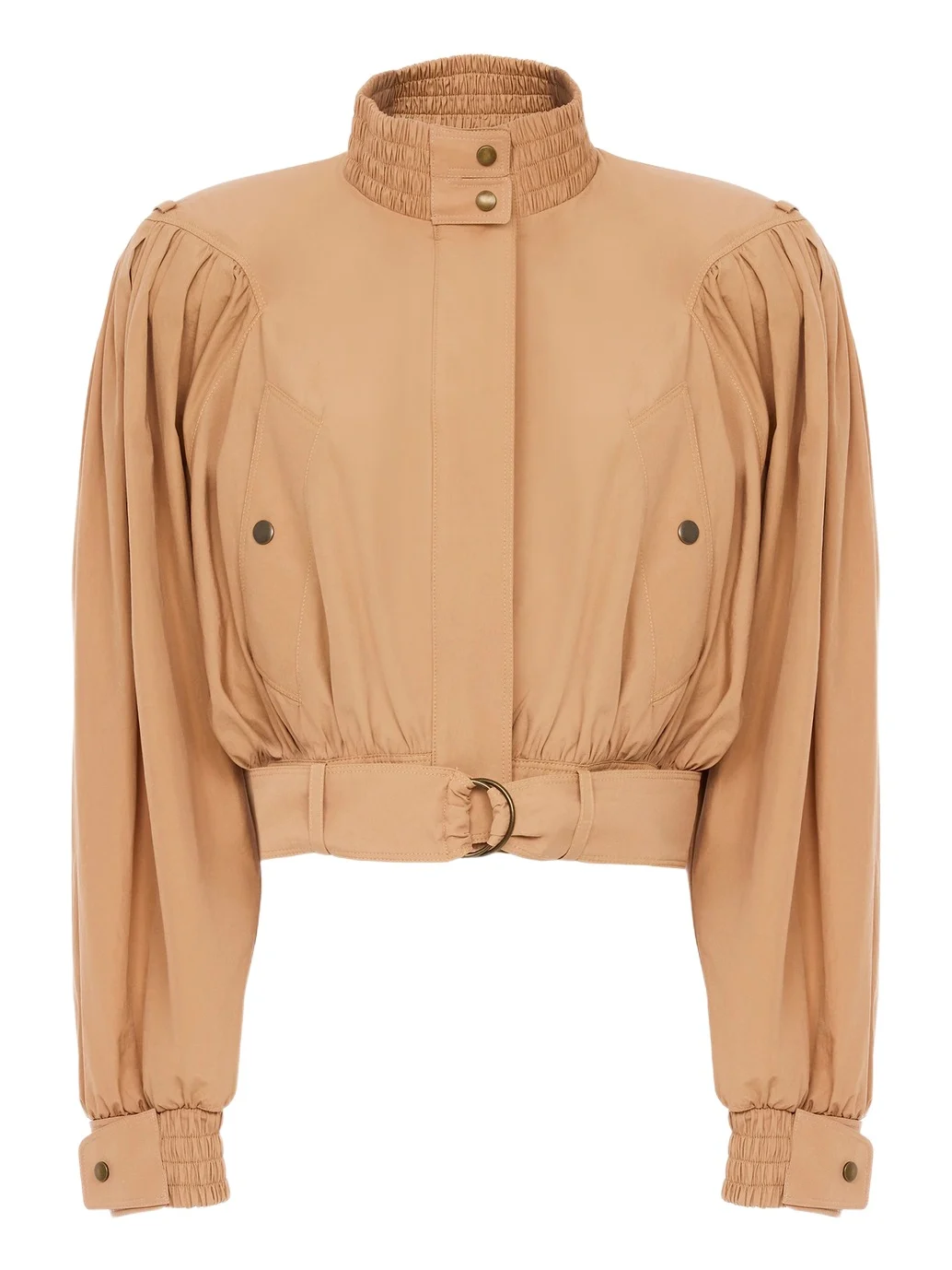 Gathered cropped jacket in cotton poplin Gathered cropped jacket in cotton poplin