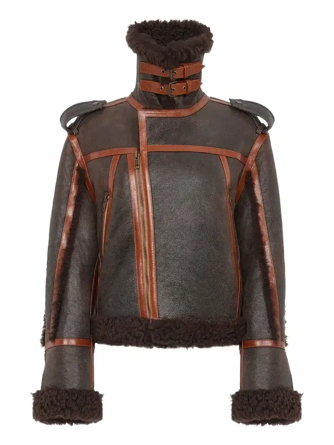 High-neck jacket in shearling High-neck jacket in shearling