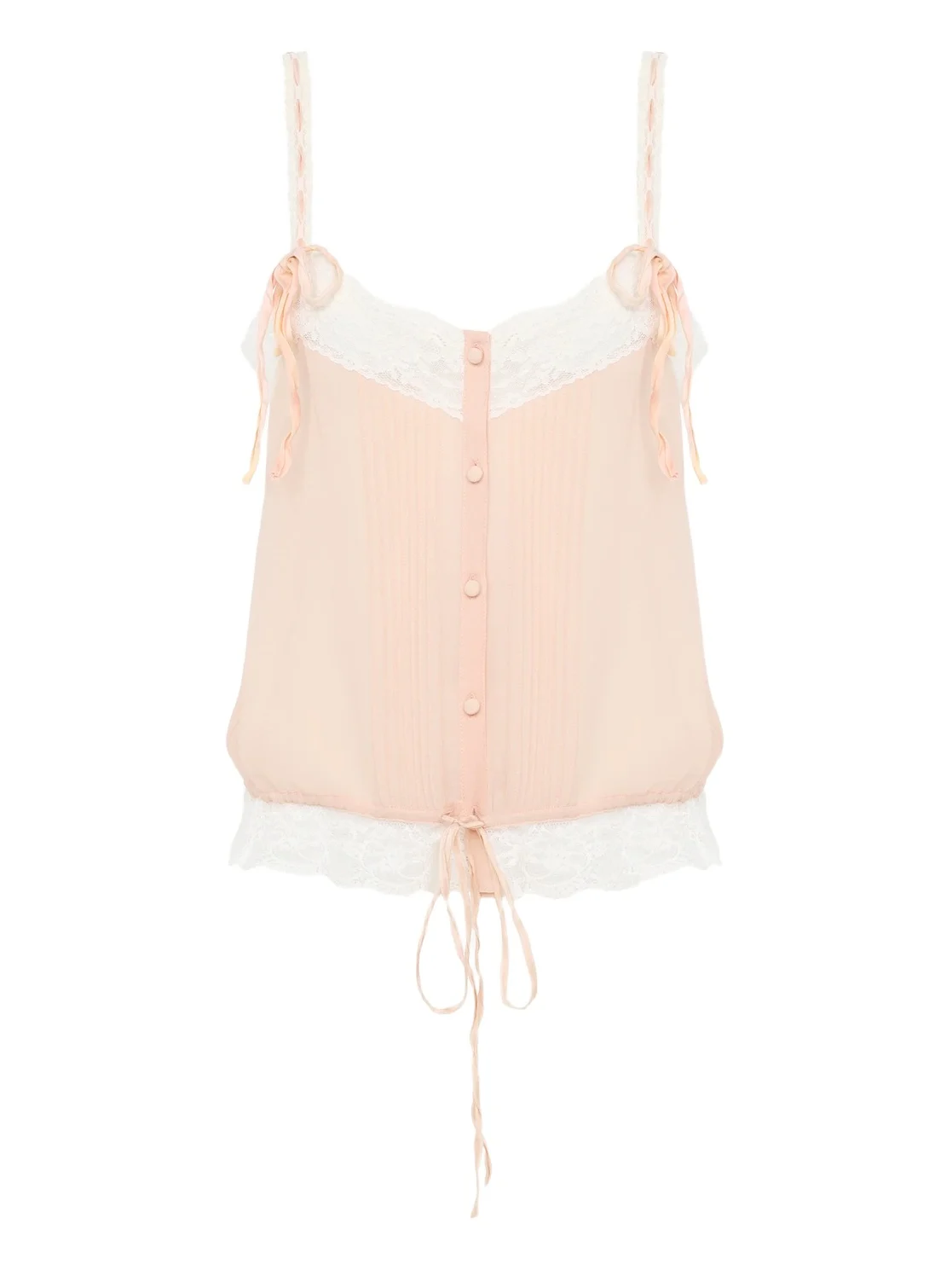 Camisole top in silk georgette & lace Camisole top in silk georgette & lace