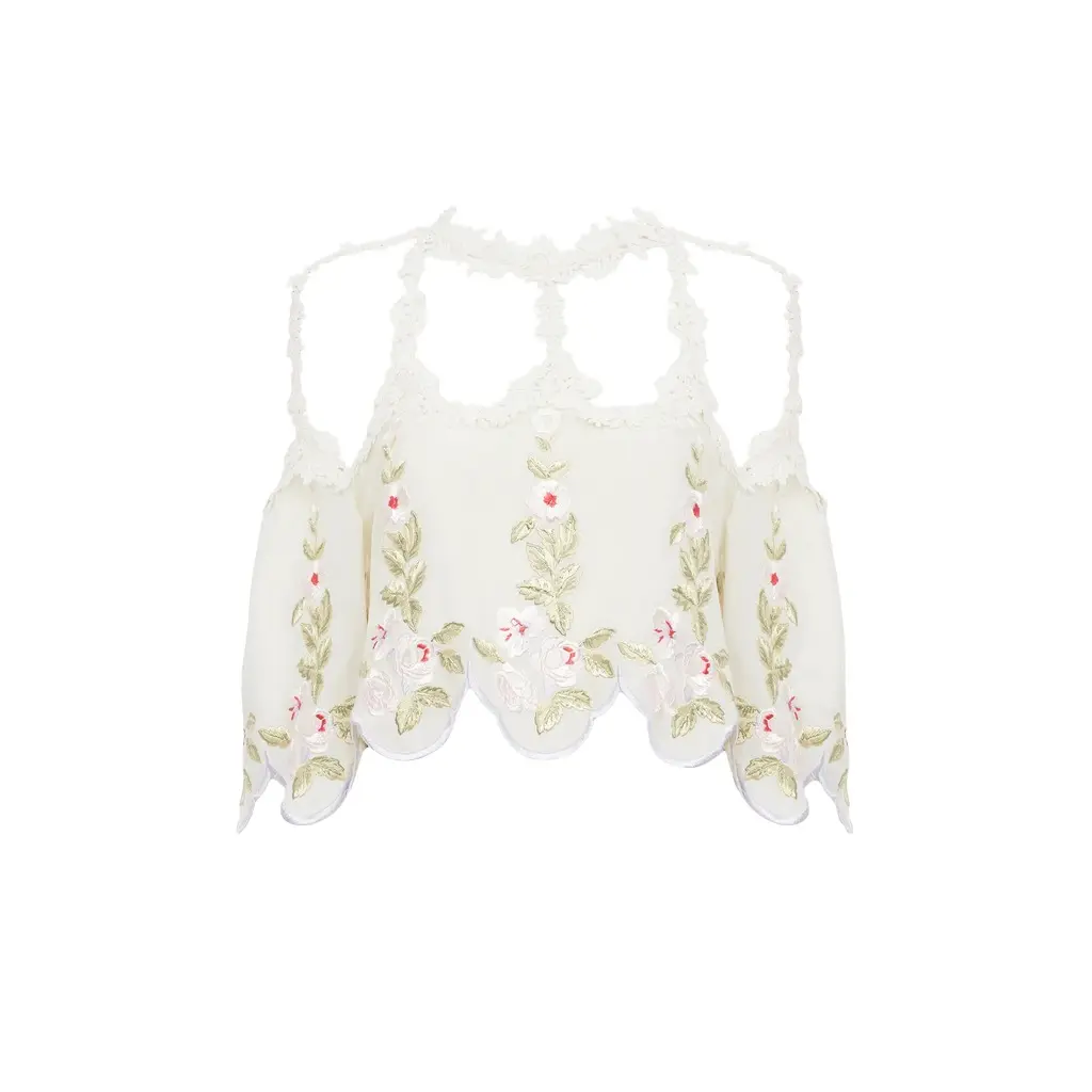 Chloé Cut-out cropped top in technical taffeta | Image 1 Chloé Cut-out cropped top in technical taffeta | Image 1