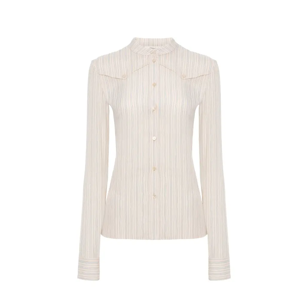 Chloé Fitted blouse in silk poplin | Image 1 Chloé Fitted blouse in silk poplin | Image 1