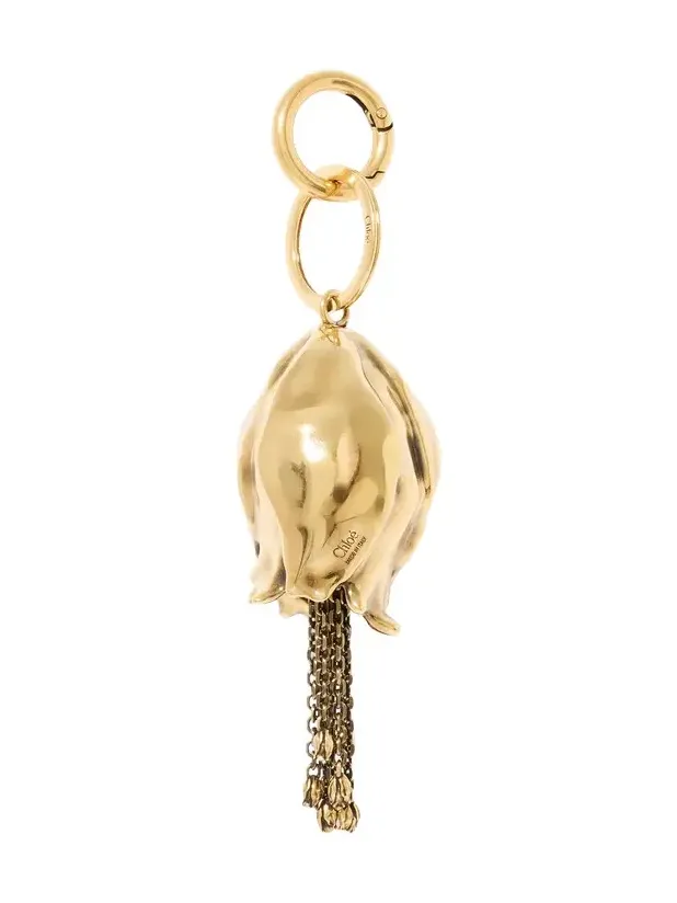 Chloé Chloé Symbols Tulip & Mini Tulips key ring bag charm in brass