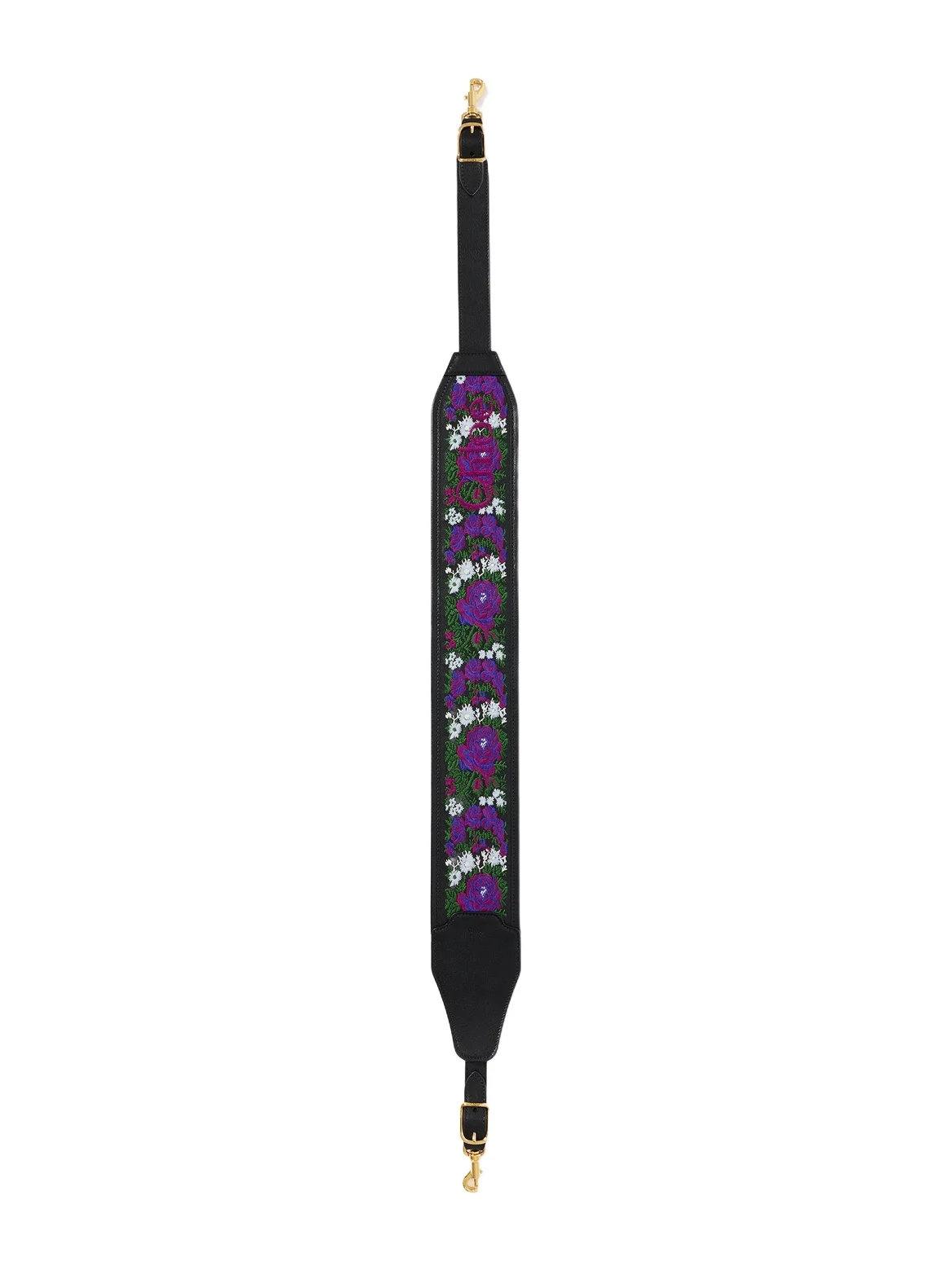 Chloé Grained leather strap with roses embroidery