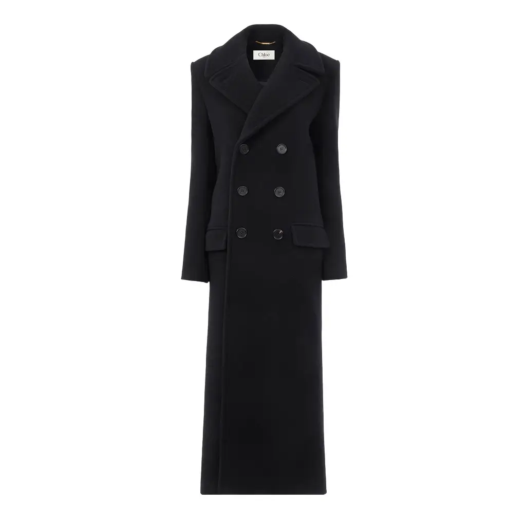 Chloé Long double-breasted coat in double-face wool | Image 1 Chloé Long double-breasted coat in double-face wool | Image 1