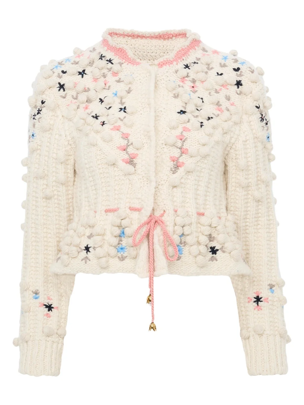 Cropped fitted cardigan in a wool knit