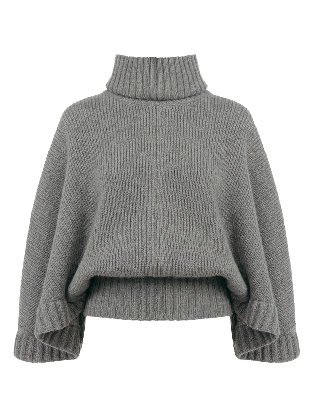 Short turtleneck cape in a wool & cashmere knit
