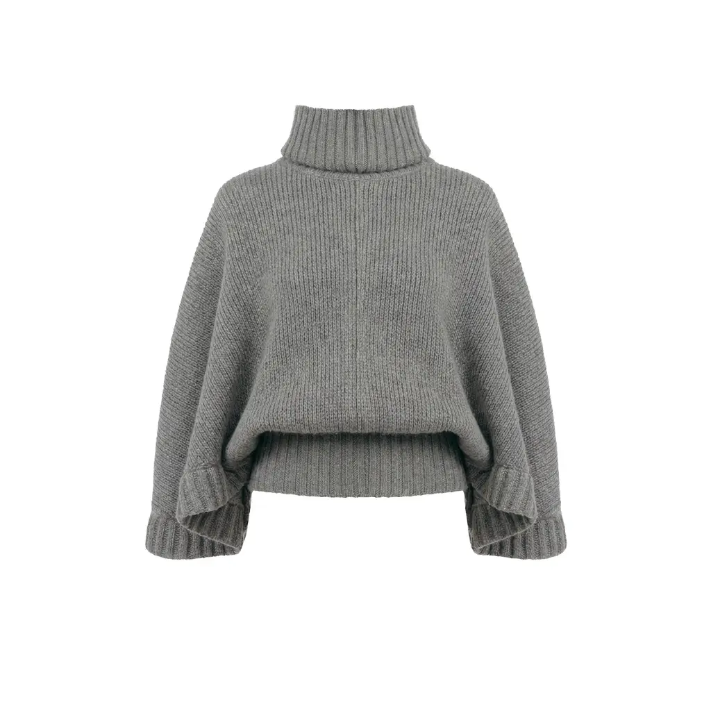 Chloé Short turtleneck cape in a wool & cashmere knit | Image 1 Chloé Short turtleneck cape in a wool & cashmere knit | Image 1