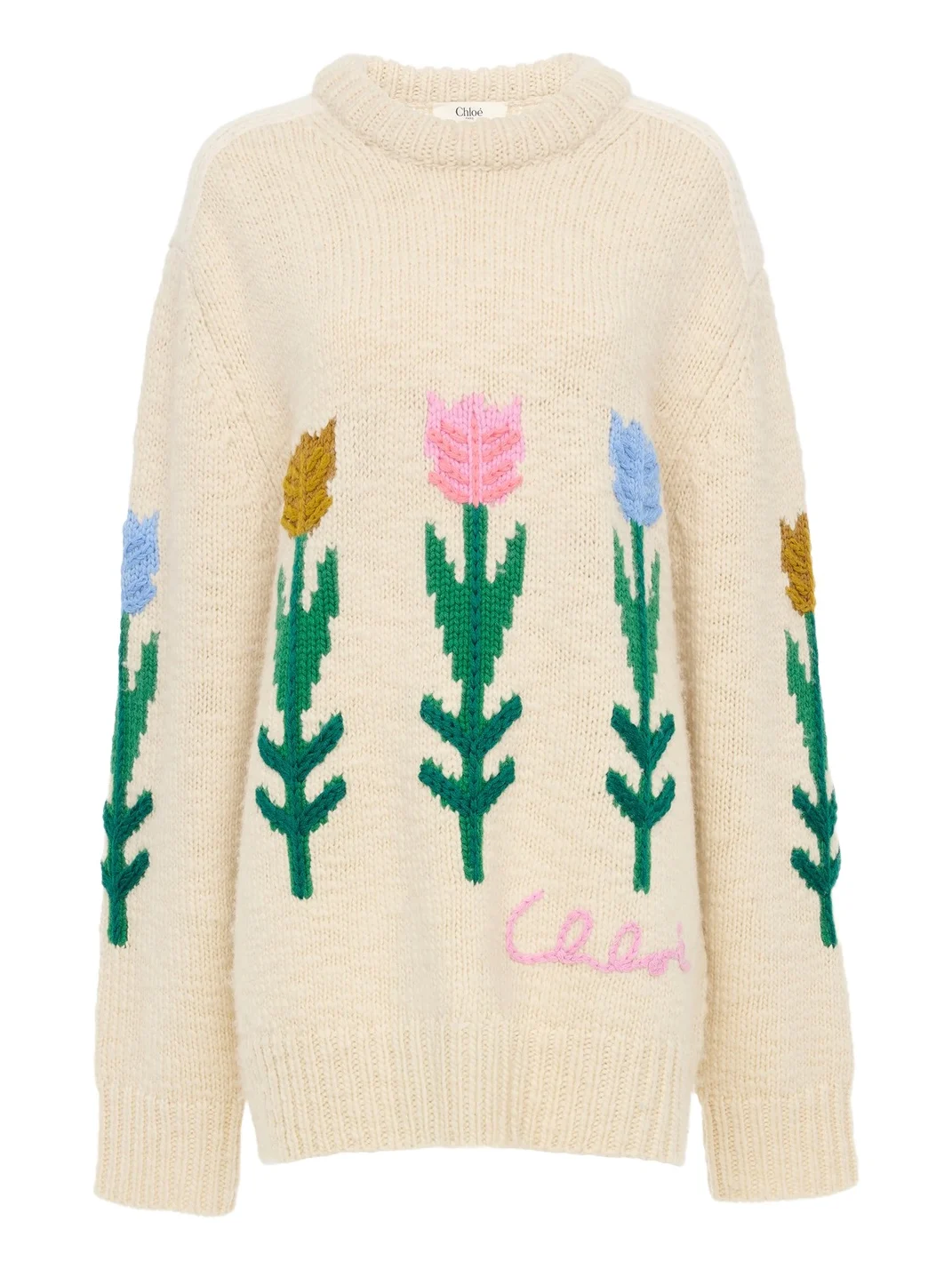 Oversized logo sweater in a wool knit