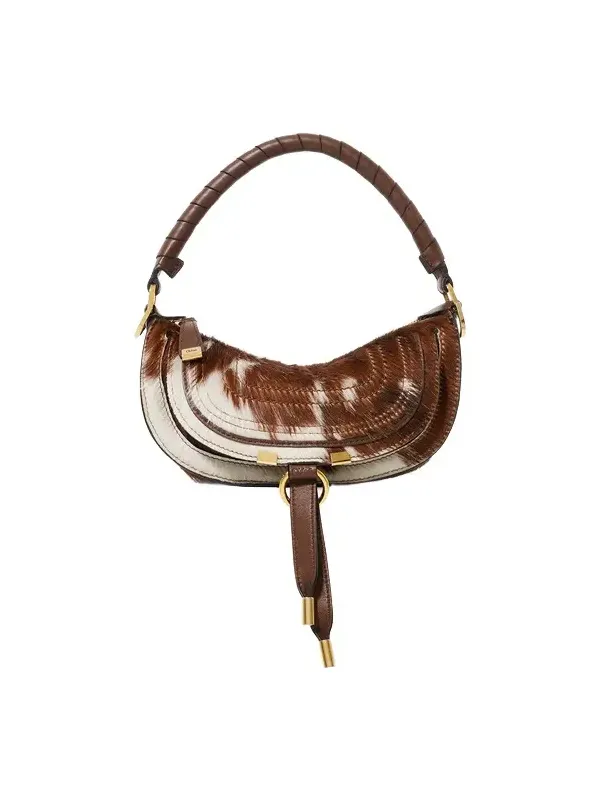 Mini Marcie shoulder bag in hair-on leather