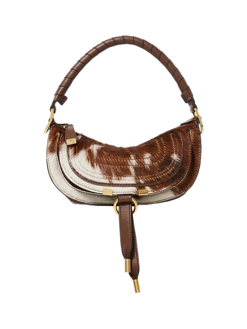 Mini Marcie shoulder bag in hair-on leather