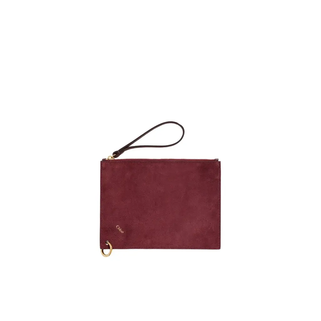 Chloé Chloé Spin zipped pouch in suede & soft leather | Image 1 Chloé Chloé Spin zipped pouch in suede & soft leather | Image 1