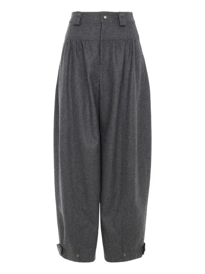 High-rise barrel pants in wool & cashmere flannel High-rise barrel pants in wool & cashmere flannel