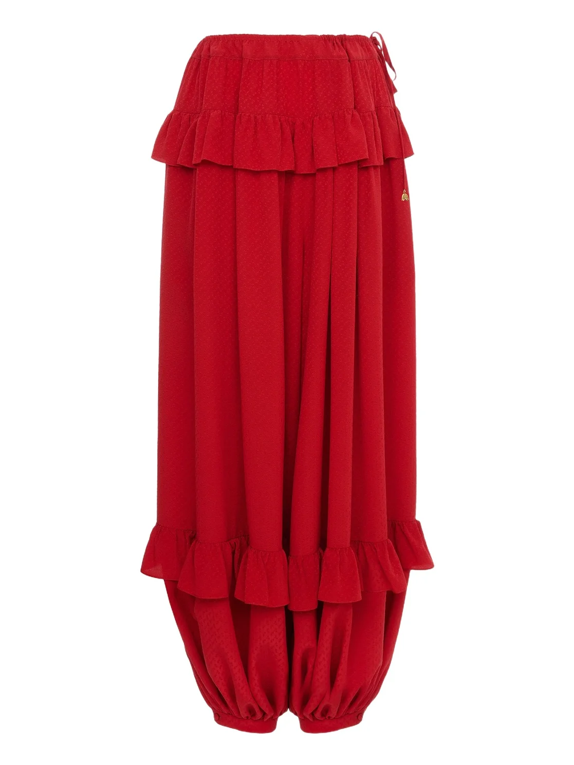 Chloé Fluid ruffled pants in silk jacquard