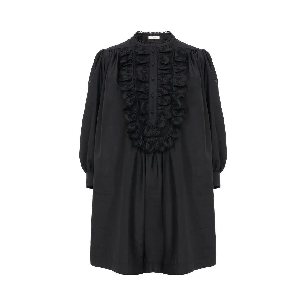 Chloé Long-sleeve mini dress in technical taffeta | Image 1 Chloé Long-sleeve mini dress in technical taffeta | Image 1