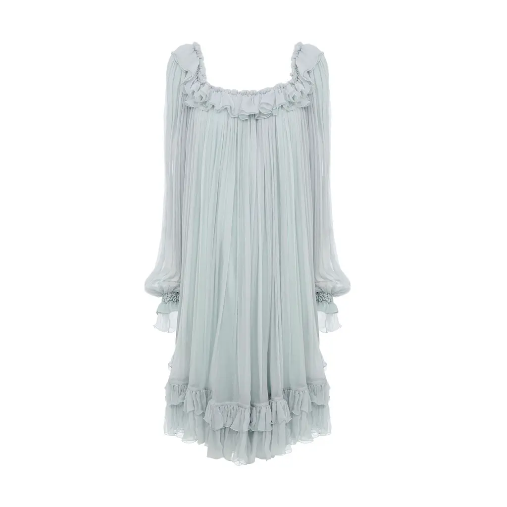 Chloé Gathered mini dress in silk mousseline | Image 1 Chloé Gathered mini dress in silk mousseline | Image 1